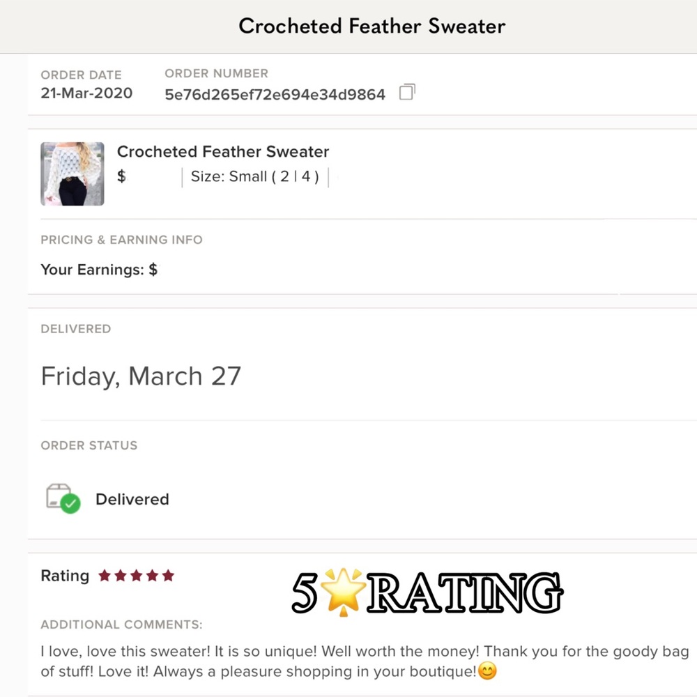 Boho Crocheted Feather Sweater - Picture 4 of 7